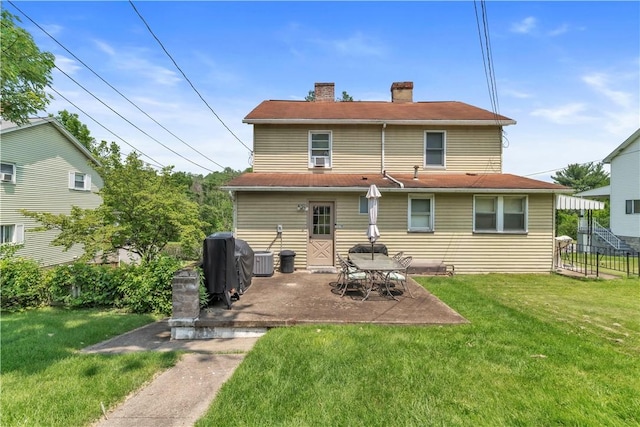 18 Allegheny Ave, South Fayette, PA 15031 - rear view of property with a chimney, a patio, and a yard