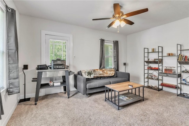 18 Allegheny Ave, South Fayette, PA 15031 - carpeted living area featuring healthy amount of natural light and ceiling fan