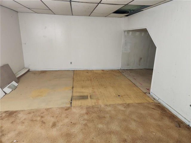 1340 Silver Ln, Robinson Twp Nwa, PA 15108 - basement featuring a drop ceiling and baseboards