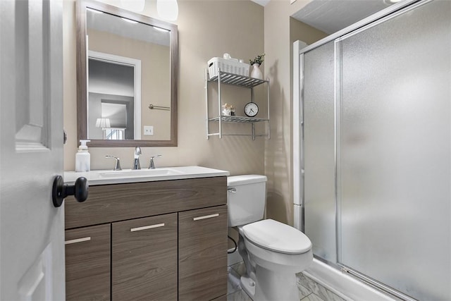 401 Olde Ingomar Ct, Mccandless, PA 15237 - full bathroom featuring vanity, a stall shower, and marble look tile flooring