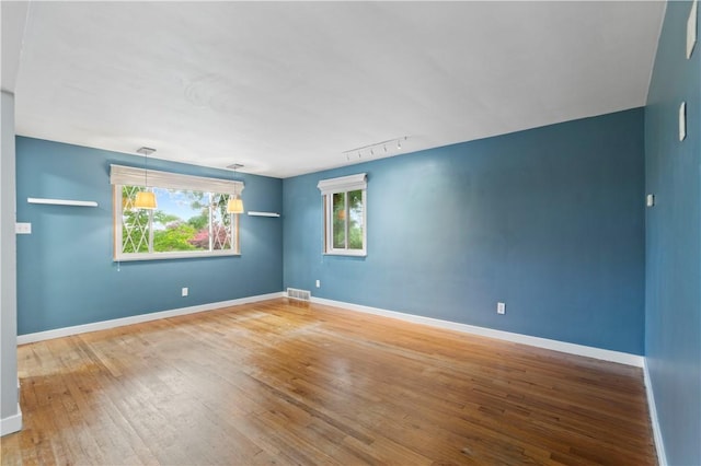 601 4th St, Penn Hills, PA 15147 - unfurnished room featuring rail lighting, wood-type flooring, and plenty of natural light