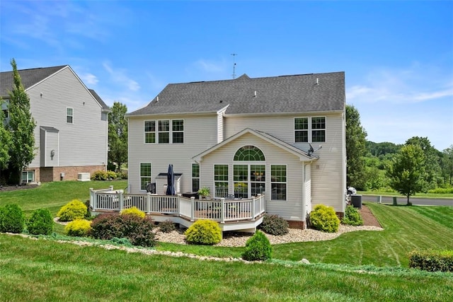 743 Packsaddle Trl, Richland, PA 15044 - back of property featuring a deck and a lawn