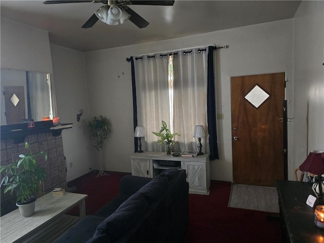 1000 Washington, Port Vue, PA 15133 - living room with ceiling fan and a fireplace