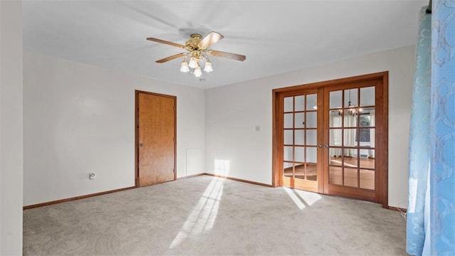 304 Wylie Ave, Elizabeth Twp/Boro, PA 15037 - carpeted spare room featuring french doors and ceiling fan