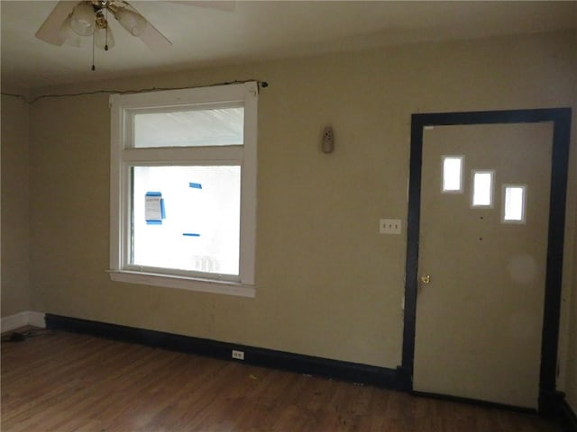 1465 Steuben St, Crafton Heights, PA 15205 - entrance foyer with healthy amount of natural light, wood finished floors, and a ceiling fan