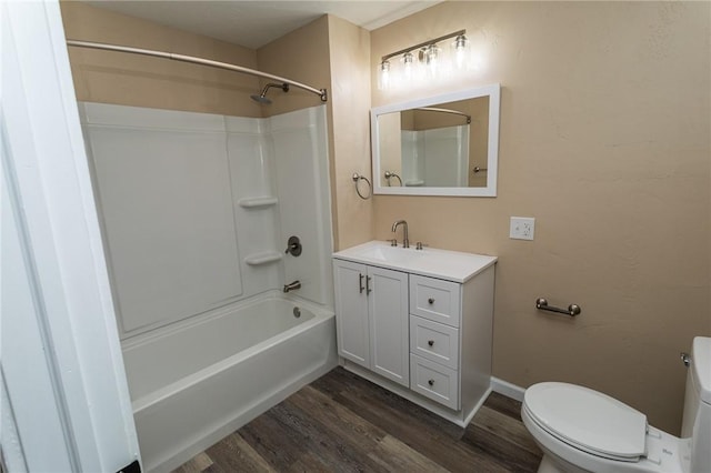 1451 W Pittsburgh St, East Huntingdon, PA 15683 - bathroom featuring wood finished floors, vanity, and shower / bath combination