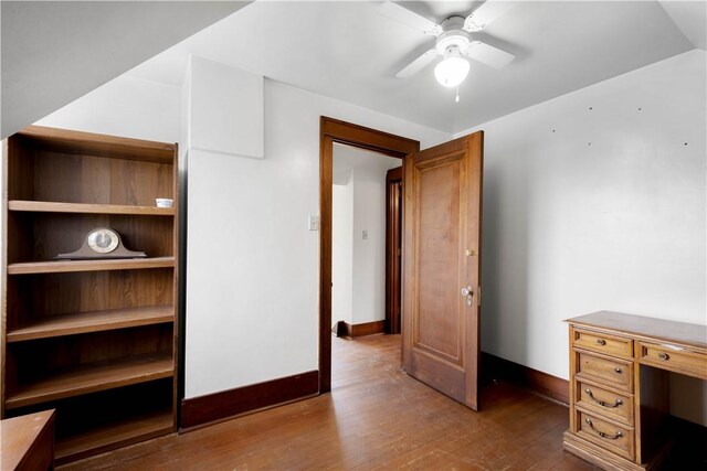 512 Gorgas St, Arlington, PA 15210 - unfurnished office featuring dark wood finished floors and a ceiling fan