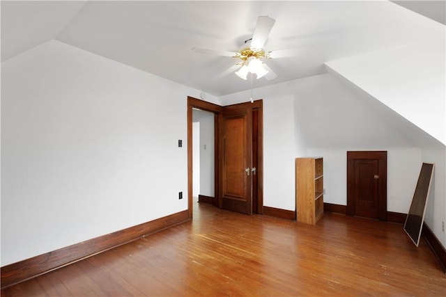 512 Gorgas St, Arlington, PA 15210 - bonus room featuring lofted ceiling, ceiling fan, and wood finished floors