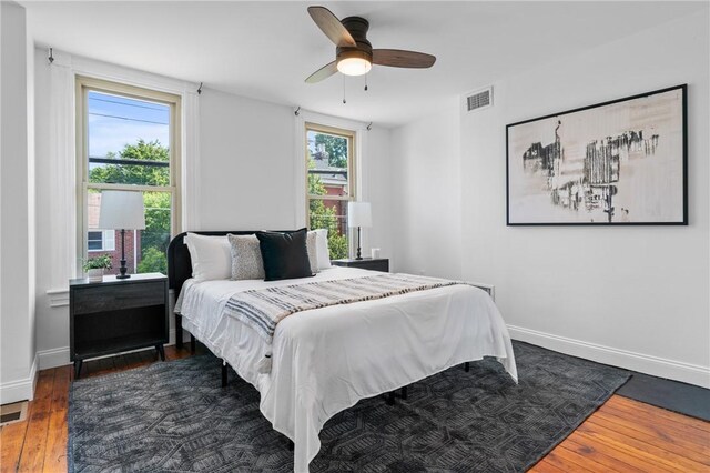 3817 Howley St, Lawrenceville, PA 15201 - bedroom with hardwood / wood-style flooring and ceiling fan