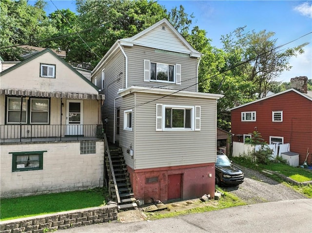 2505 Gable St, South Side, PA 15210 - view of front of house with stairs and covered porch