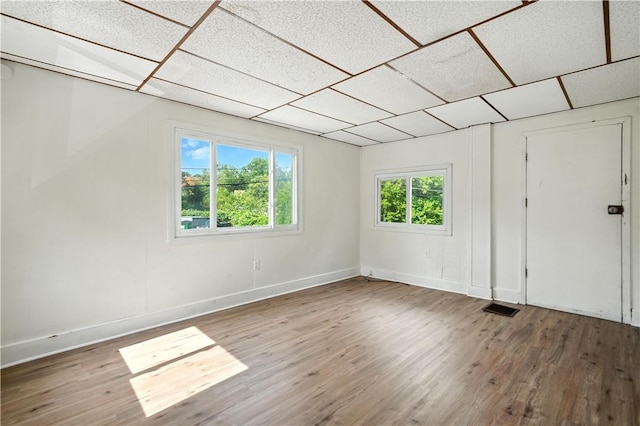 2505 Gable St, South Side, PA 15210 - spare room featuring a drop ceiling and wood finished floors