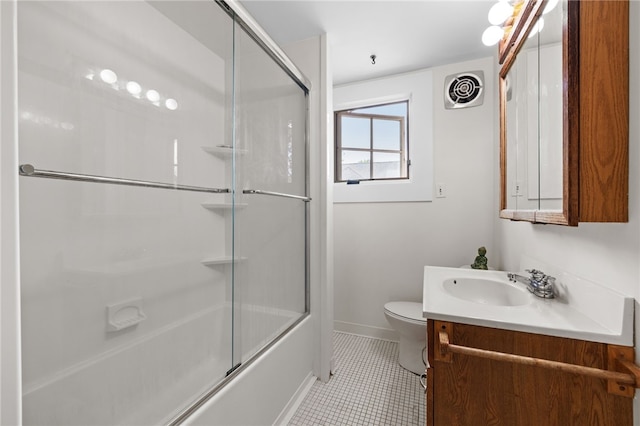 6517 Aylesboro Ave, Squirrel Hill, PA 15217 - full bathroom with vanity, bath / shower combo with glass door, and tile patterned flooring