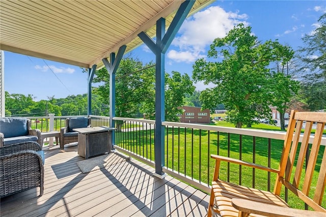 27 Richeyville Rd, Centerville, PA 15358 - wooden terrace featuring a yard and an outdoor hangout area