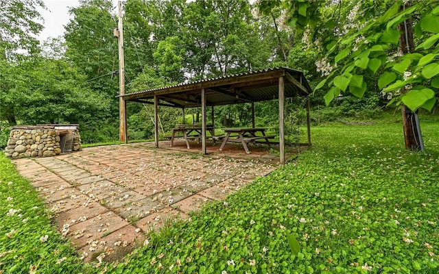 117 Oak Dr, Forward Twp But, PA 16033 - view of green lawn featuring a patio and a gazebo