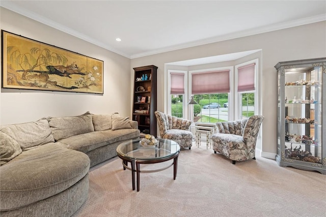 1500 Zenith Ct, Upper St Clair, PA 15241 - carpeted living room with crown molding and recessed lighting