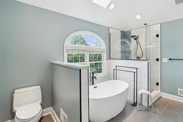 1500 Zenith Ct, Upper St Clair, PA 15241 - full bathroom with a shower stall, a freestanding tub, and tile patterned floors
