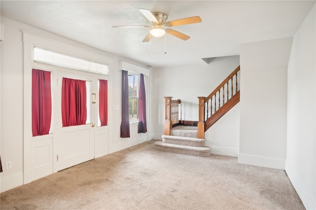 97 N Euclid Ave, Bellevue, PA 15202 - carpeted entryway with stairway and a ceiling fan