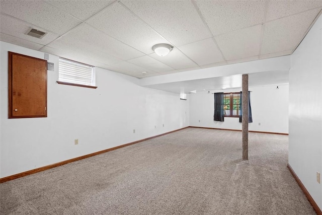 105 Averys Way, Cranberry Twp, PA 16066 - basement with carpet flooring and a drop ceiling