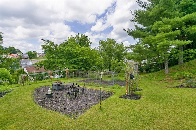 301 Holland Ct, Findlay Twp, PA 15108 - view of grassy yard featuring a fire pit