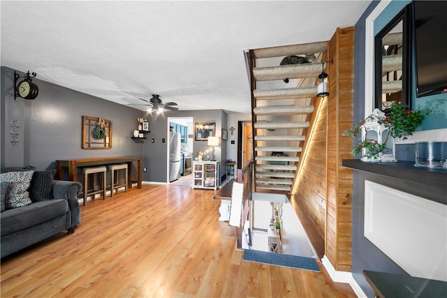 301 Holland Ct, Findlay Twp, PA 15108 - living room featuring wood finished floors and ceiling fan
