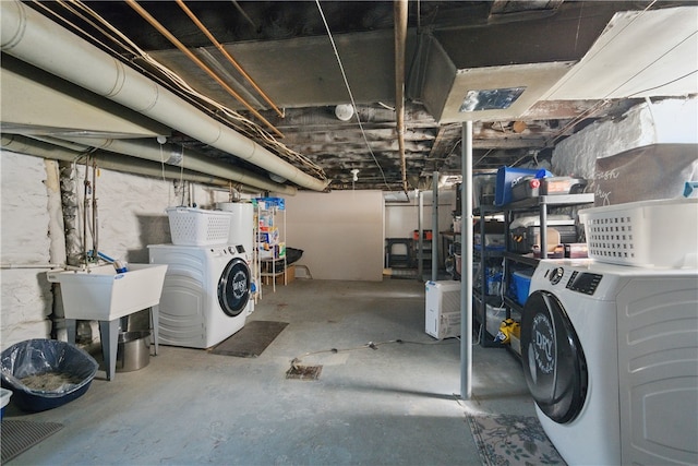 302 Midland Ave, Carnegie, PA 15106 - unfinished basement with independent washer and dryer and water heater