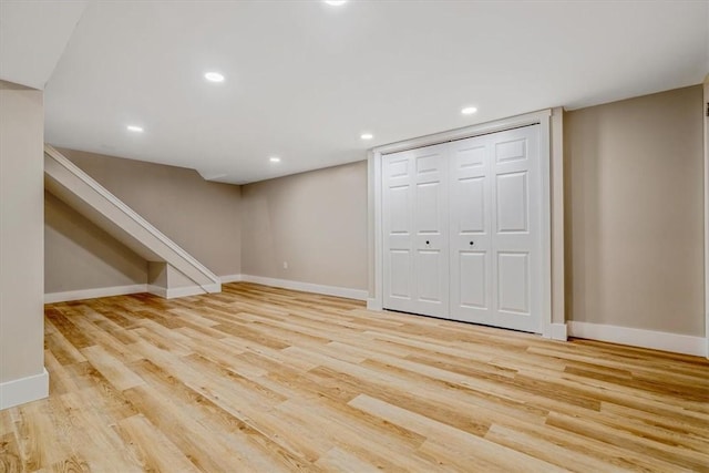 5241 Gardenville, Bethel Park, PA 15236 - finished below grade area with light wood finished floors, recessed lighting, and stairs