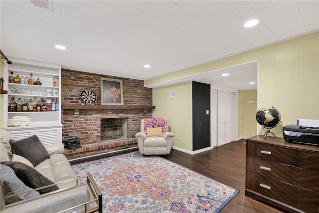 130 Kent Dr, Upper St Clair, PA 15241 - living area featuring wood finished floors and a brick fireplace