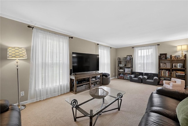 130 Kent Dr, Upper St Clair, PA 15241 - living area featuring ornamental molding and carpet floors