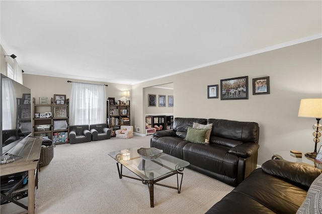 130 Kent Dr, Upper St Clair, PA 15241 - carpeted living room featuring ornamental molding