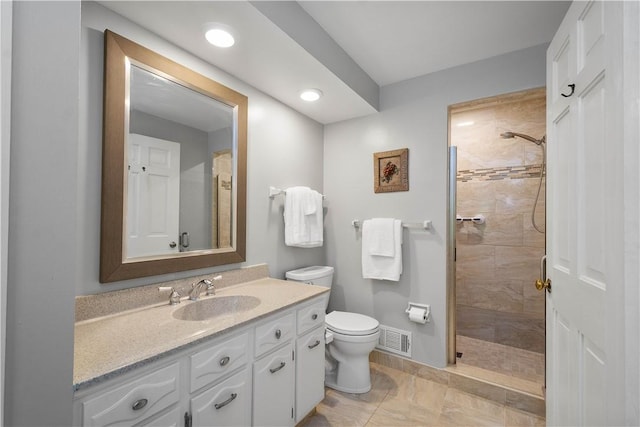 1061 Apple Hill Ln, Mccandless, PA 15101 - full bathroom featuring vanity, tiled shower, and recessed lighting