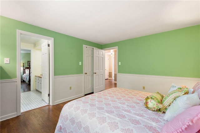 1061 Apple Hill Ln, Mccandless, PA 15101 - bedroom with dark wood-type flooring and ensuite bath
