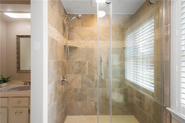 1061 Apple Hill Ln, Mccandless, PA 15101 - bathroom featuring a shower stall, healthy amount of natural light, and vanity