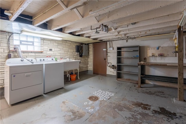 2509 Spring St, Arlington, PA 15210 - below grade area featuring independent washer and dryer and a workshop area