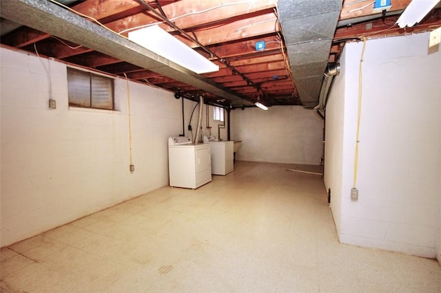 202 Dominican Way, Zelienople Boro, PA 16063 - unfinished basement featuring washer and clothes dryer and tile patterned floors