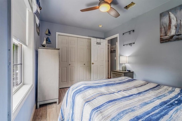 2616 Chalet Ln, South Park, PA 15129 - bedroom featuring wood finished floors, a closet, and ceiling fan