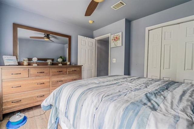 2616 Chalet Ln, South Park, PA 15129 - bedroom featuring a closet, ceiling fan, and wood finished floors