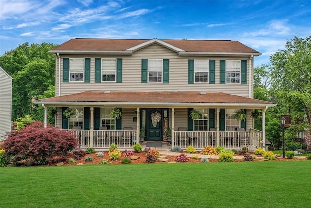 2616 Chalet Ln, South Park, PA 15129 - view of front of home featuring covered porch and a front yard