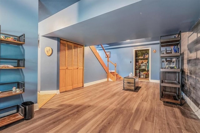 2616 Chalet Ln, South Park, PA 15129 - finished basement featuring wood finished floors and stairway