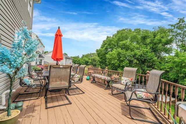 2616 Chalet Ln, South Park, PA 15129 - wooden deck with outdoor dining area