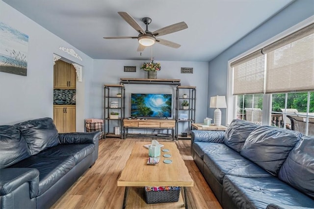2616 Chalet Ln, South Park, PA 15129 - living area with wood finished floors and ceiling fan