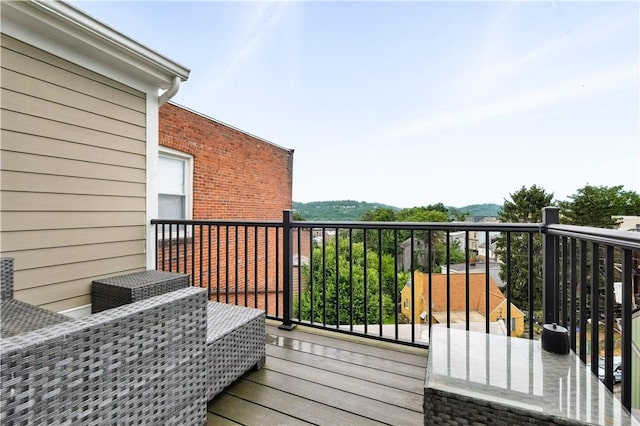 3105 Brereton St, Lawrenceville, PA 15219 - wooden deck featuring a mountain view