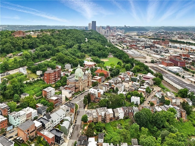 3105 Brereton St, Lawrenceville, PA 15219 - aerial view of property and surrounding area with nearby urban area and a tree filled landscape