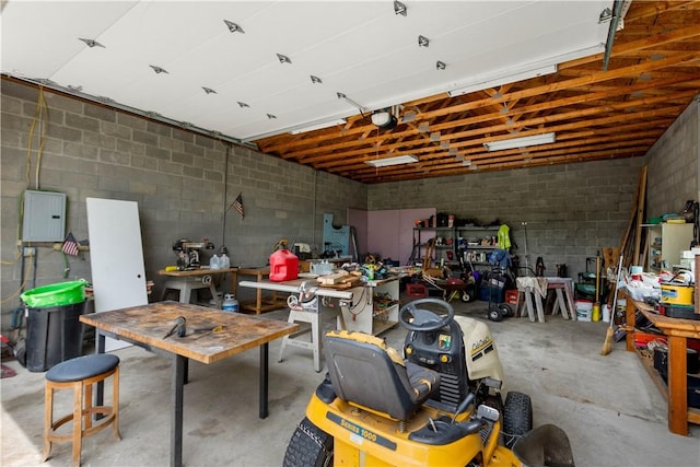 10737 Babcock Blvd, Pine Twp Nal, PA 15044 - garage with a workshop area, a garage door opener, and electric panel