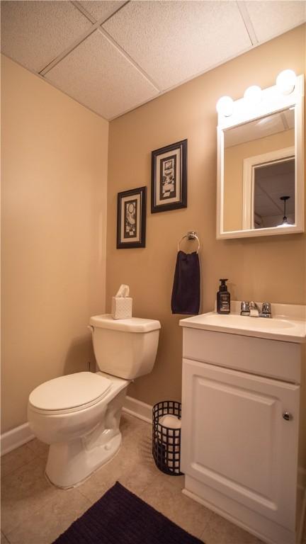 104 Cherokee Ct, Buffalo Twp But, PA 16229 - bathroom featuring a drop ceiling, vanity, and tile patterned flooring