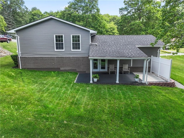117 Heather Dr, Center Twp Bea, PA 15061 - back of property featuring a patio, brick siding, and roof with shingles