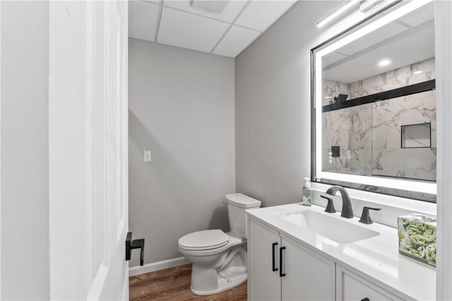 117 Heather Dr, Center Twp Bea, PA 15061 - bathroom featuring wood finished floors, vanity, and a marble finish shower