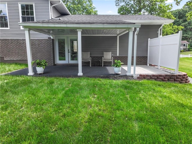 117 Heather Dr, Center Twp Bea, PA 15061 - back of property with brick siding, a yard, a patio area, and a shingled roof