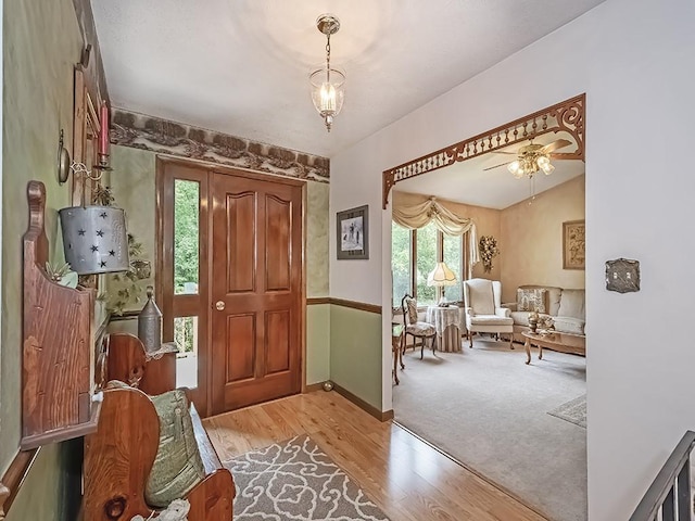 4779 State Route 819, Bell Twp, PA 15613 - entrance foyer with light wood-style floors and a ceiling fan