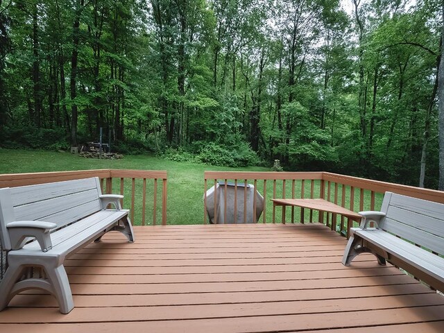 4779 State Route 819, Bell Twp, PA 15613 - wooden terrace featuring a lawn
