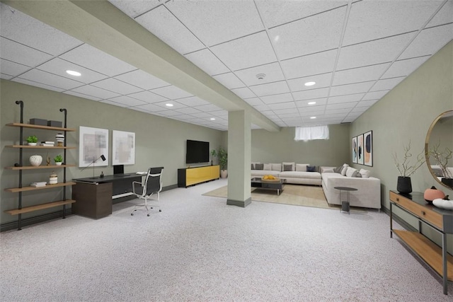 287 Rankin Rd, Belle Vernon, PA 15012 - living area with a drop ceiling and recessed lighting
